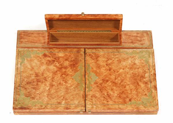 Appraisal: A tooled leather desk blotter overall width in depth in