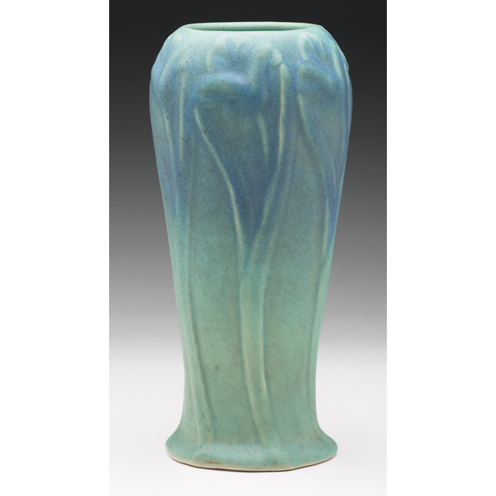 Appraisal: Van Briggle vase floral designs under a blue and green