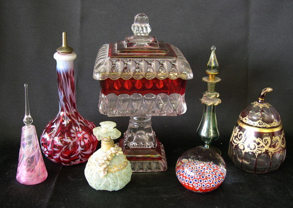 Appraisal: Six-Piece Group of Miscellaneous Glass Items consisting of a fine