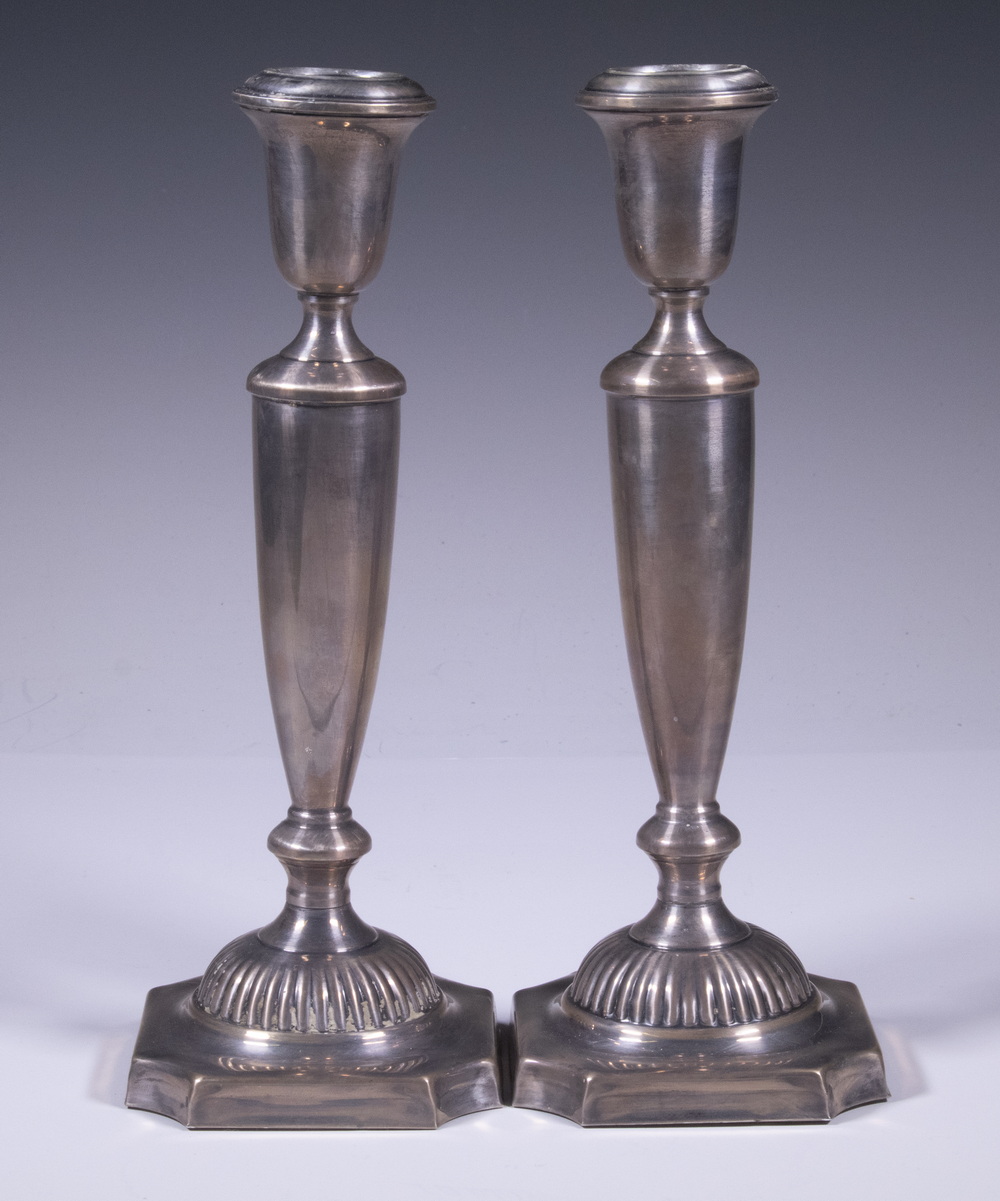 Appraisal: PR STERLING SILVER CANDLESTICKS Pair of American Sterling Neoclassical Style