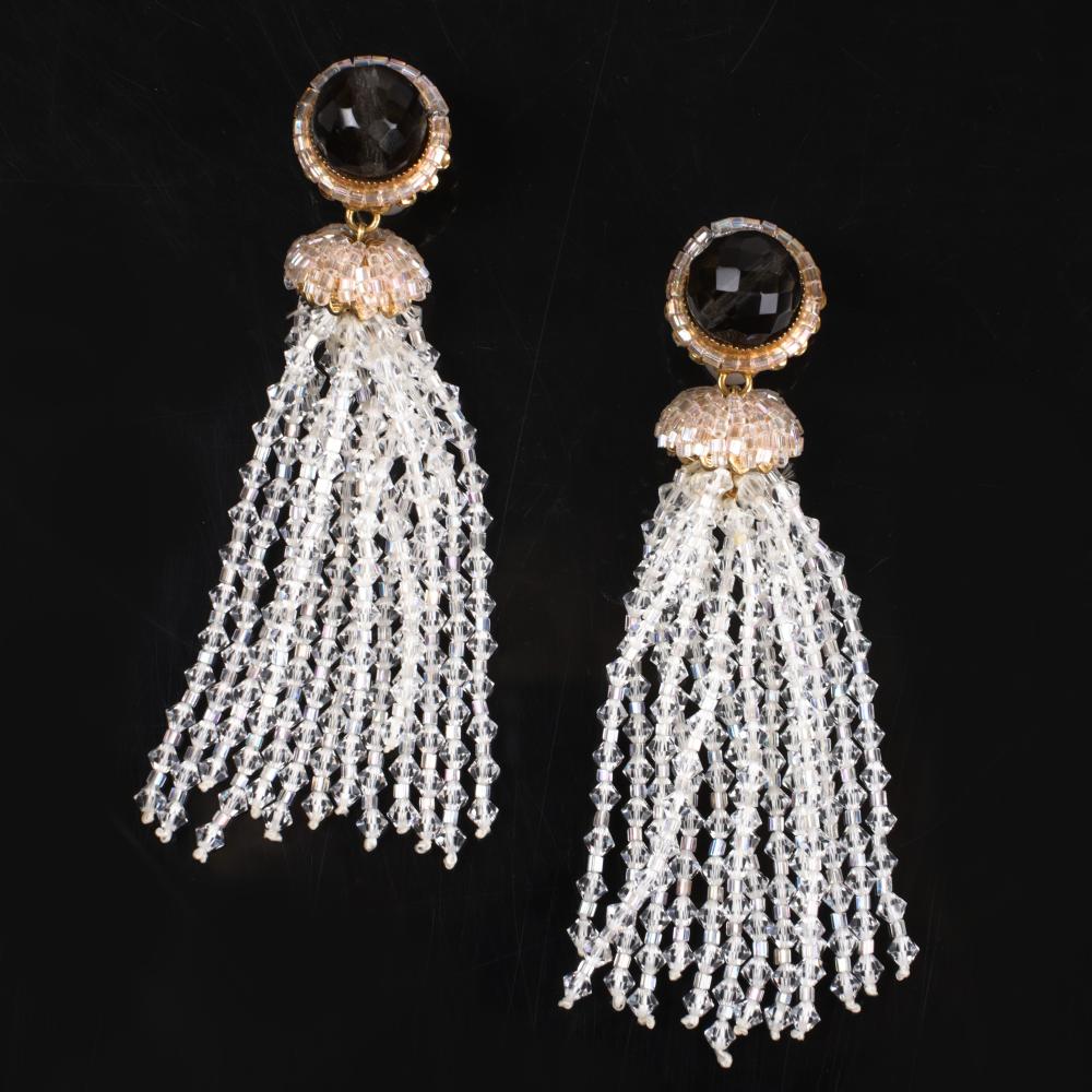 Appraisal: WILLIAM DELILLO ONE OF A KIND SHOULDER DUSTER FRINGE EARRINGS