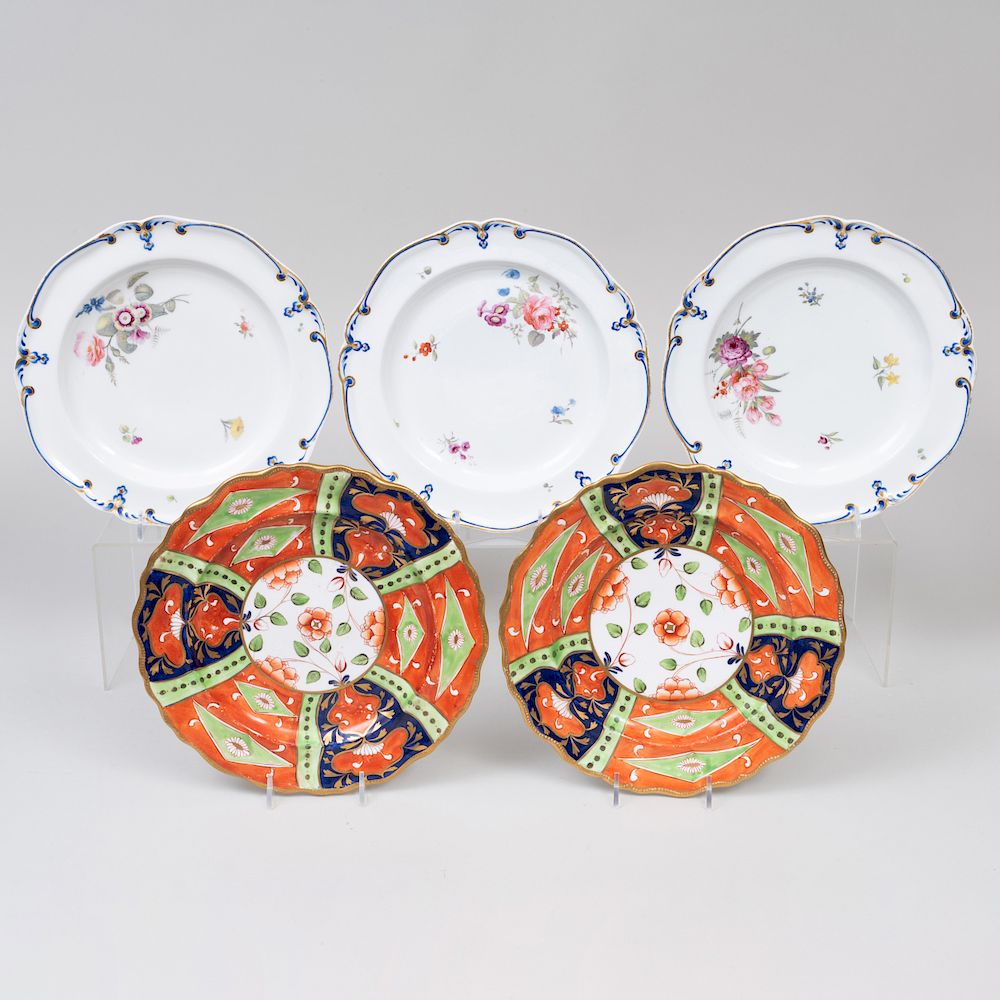 Appraisal: Set of Three Derby Porcelain Plates and a Pair of