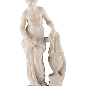 Appraisal: A Neoclassical Carved Alabaster Figure of Aphrodite th Century Height