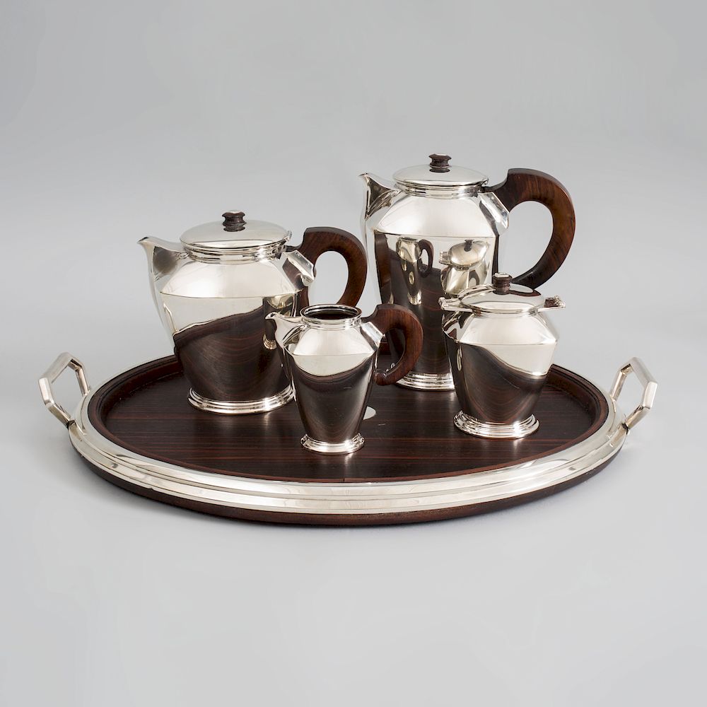 Appraisal: Belgian Art Deco Silver Four Piece Tea and Coffee Service