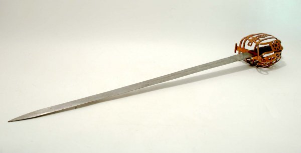 Appraisal: A rapier style sword Brass hilt Leather grip with wire