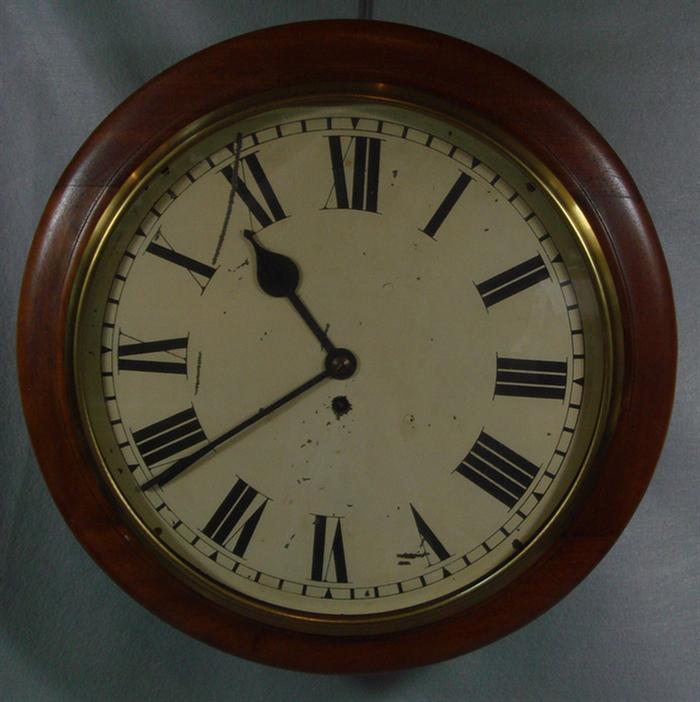 Appraisal: English fusee gallery clock dial scratches d overall loose glass