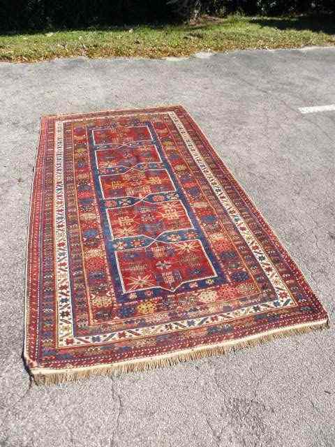 Appraisal: Late th early th century hand woven wool rug Intricate