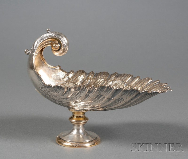 Appraisal: German Silver Shell-form Sweetmeat Compote late th early th century