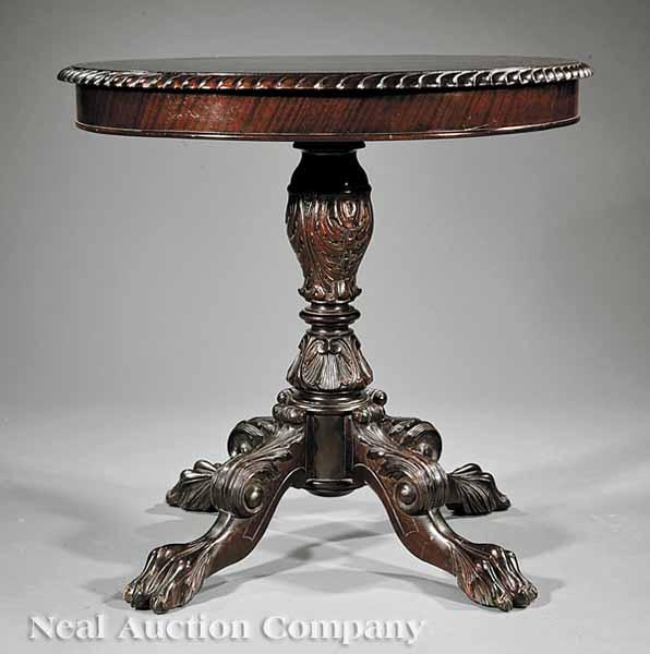 Appraisal: An American Classical Revival Carved Mahogany Side Table early th