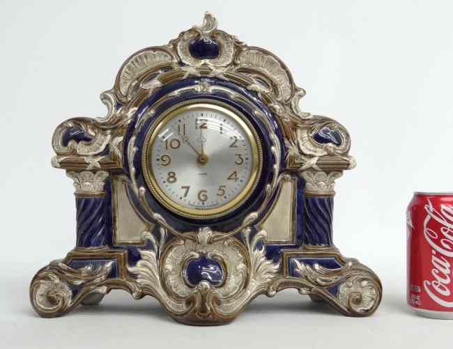 Appraisal: Porcelain clock with label on back ''Westhover'' also marked ''