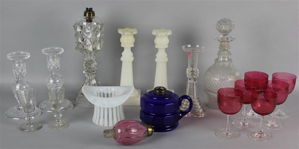 Appraisal: GROUP OF ASSORTED GLASS LIGHTIING PIECES including a pair of