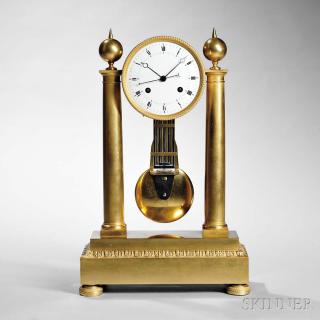 Appraisal: French Ormolu Mantel Clock with Coup Perdu Escapement France c