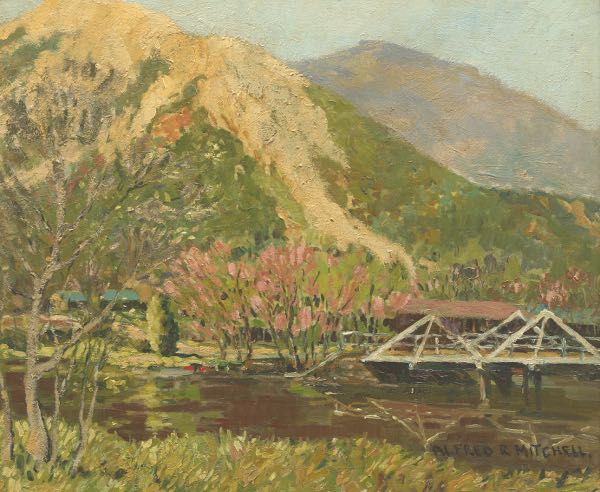 Appraisal: ALFRED RICHARD MITCHELL AMERICAN - x Homestead in the Foothills