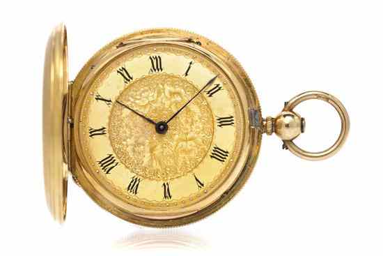 Appraisal: An Karat Yellow Gold Hunter Case Key Wound Pocket Watch