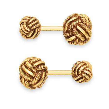 Appraisal: Pair of Gold Love Knot Cufflinks Tiffany Schlumberger Estimate -