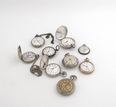 Appraisal: Nine various pocket watches three engine turned examples a gold