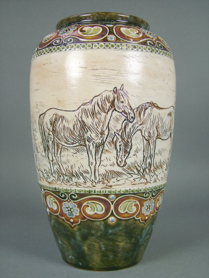 Appraisal: A Royal Doulton stoneware vase decorated by Hannah Barlow circa