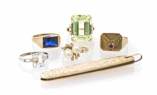 Appraisal: A Group of Karat Gold Jewelry consisting of a pocket