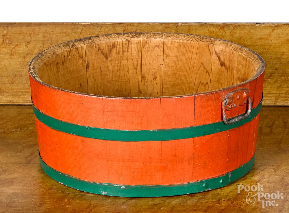 Appraisal: Richmond Cedar Works painted bucket early th c Richmond Cedar