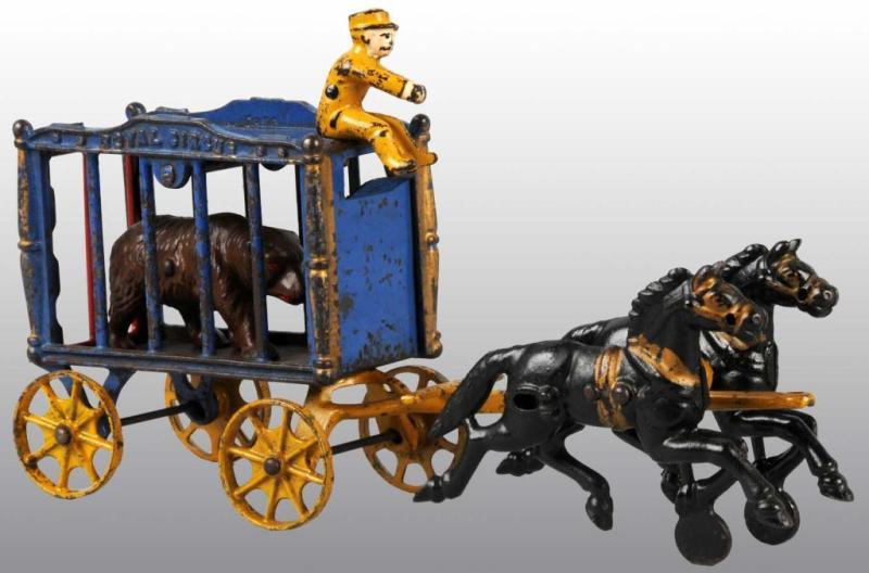 Appraisal: Cast Iron Hubley -Horse Royal Circus Cage Wagon Description Includes