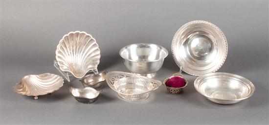 Appraisal: Assortment of American sterling silver bowls and other table articles