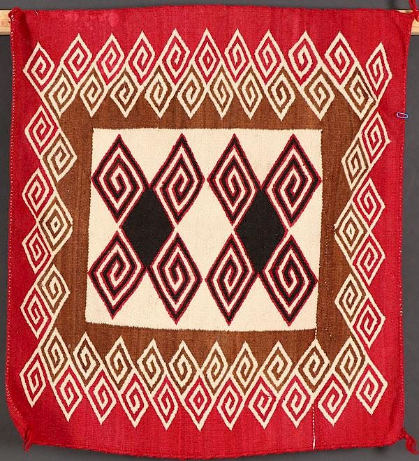 Appraisal: A GOOD SOUTHWEST NAVAJO HANDWOVEN SADDLE BLANKET A GOOD SOUTHWEST