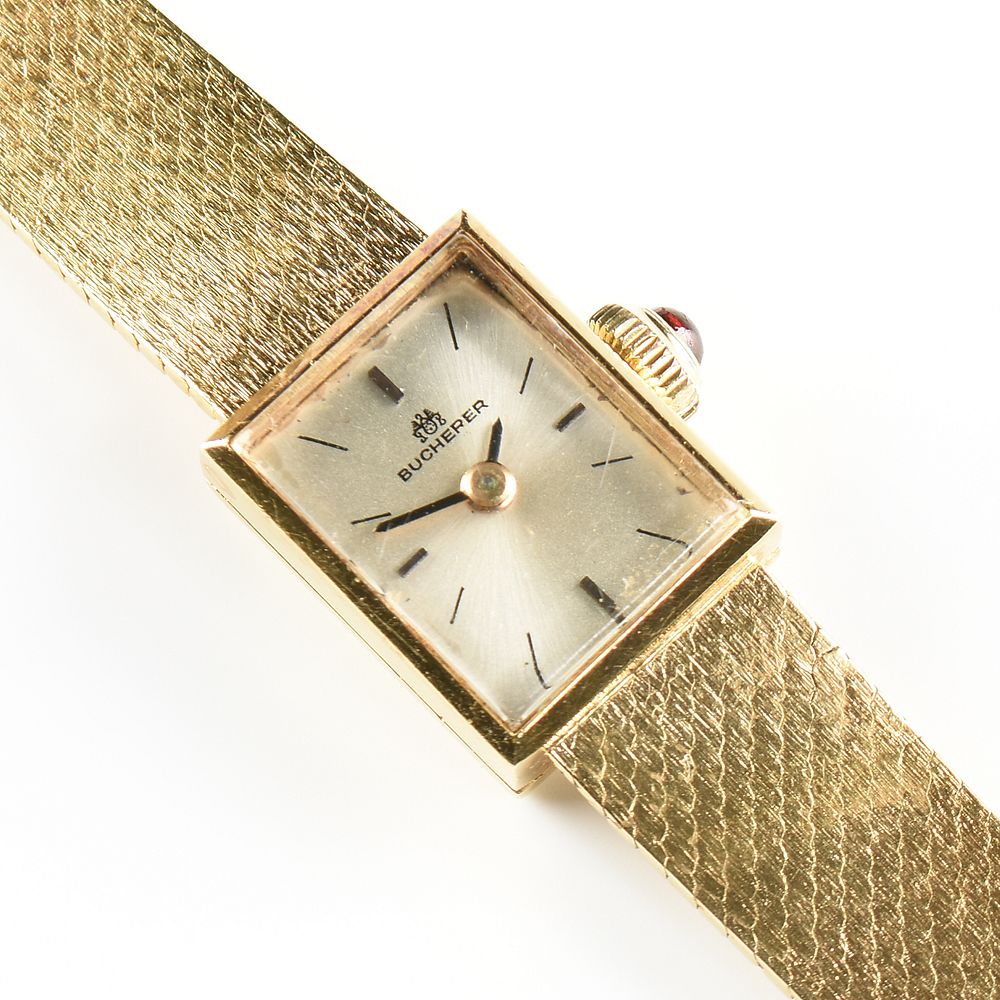 Appraisal: AN ART DECO BUCHERER K YELLOW GOLD AND RUBY LADY'S