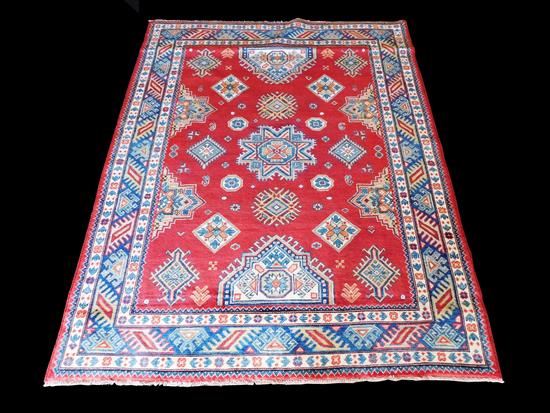 Appraisal: RUG Uzbek Kazak ' x ' red field with lesghi