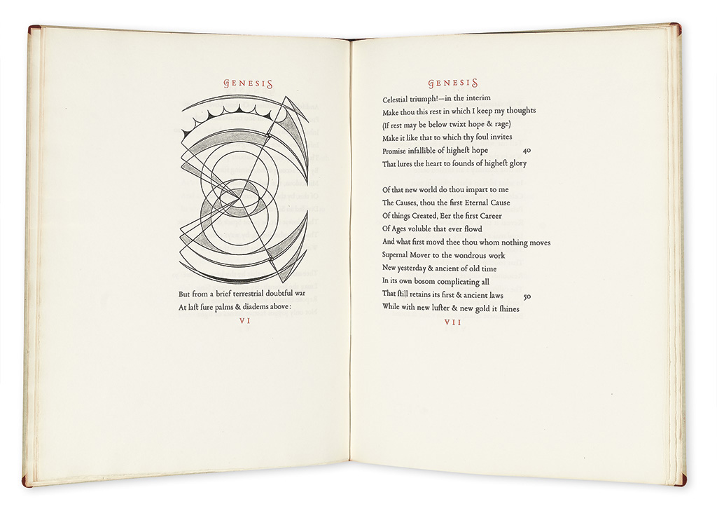 Appraisal: CUMMINGTON PRESS Genesis Verses from a Manuscript of William Blake