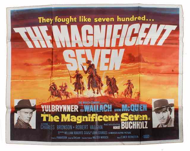 Appraisal: THE MAGNIFICENT SEVEN United Artists defaced in pen western starring