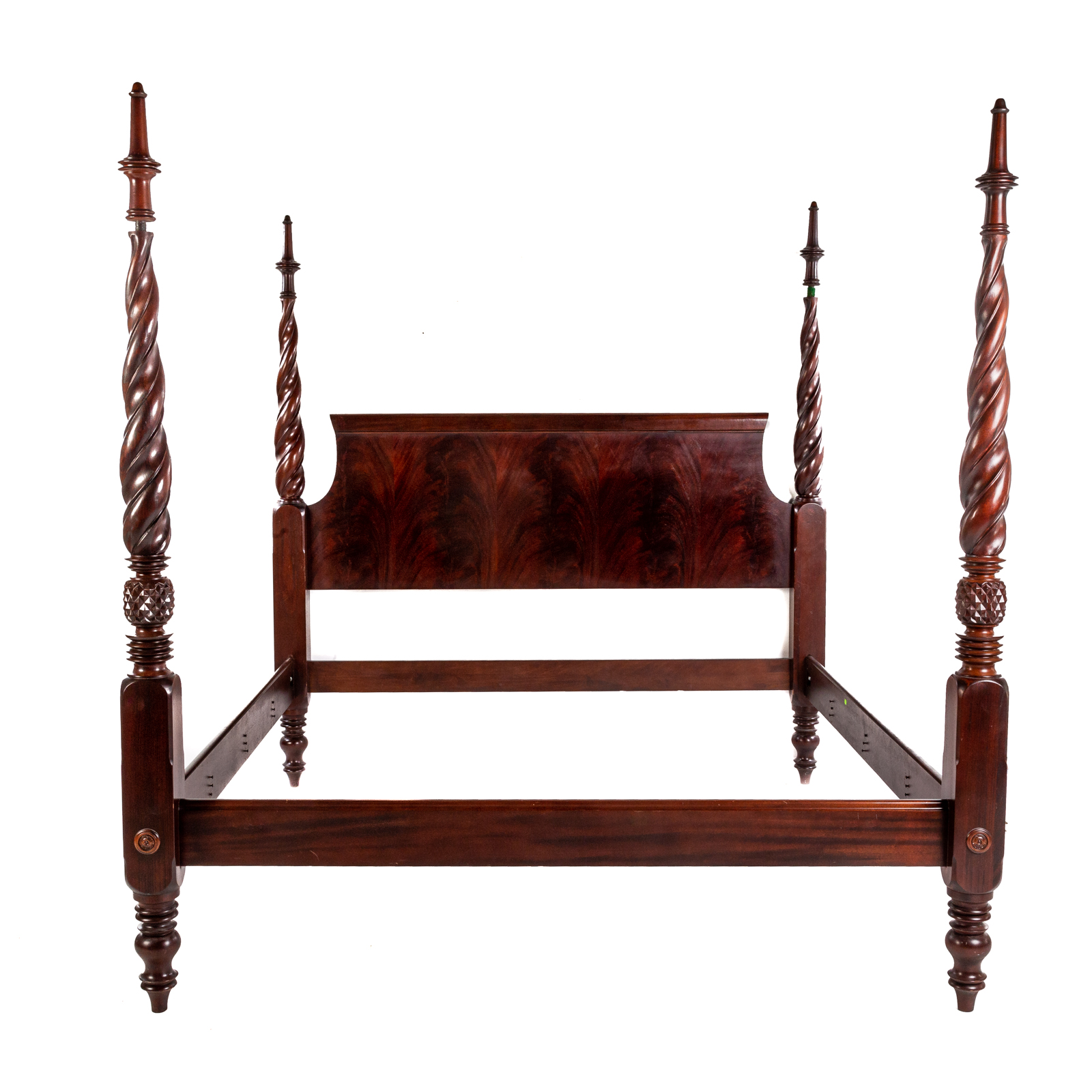 Appraisal: HICKORY CHAIR KING-SIZE MAHOGANY POSTER BED th century classical style