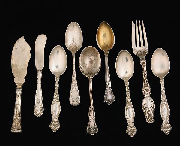 Appraisal: Property of various owners Comprising Chantilly fruit spoons g cocktail