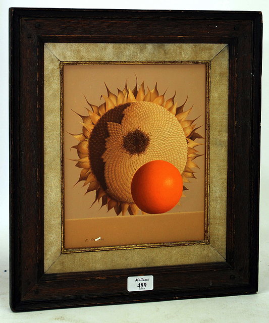 Appraisal: FREDERIC VIDALENS - Orange and sunflower oil on canvas signed