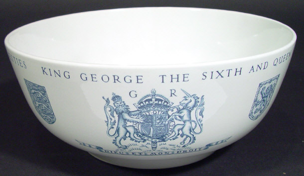 Appraisal: Wedgwood Keith Murray Coronation bowl with blue decoration printed factory