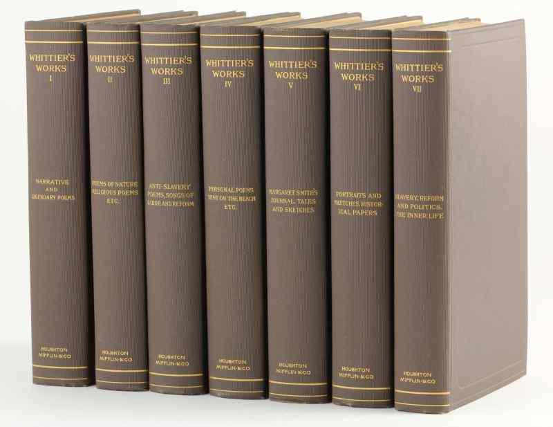 Appraisal: Whittier's Works by Riverside PressWhittier John Greenleaf THE POETICAL WORKS