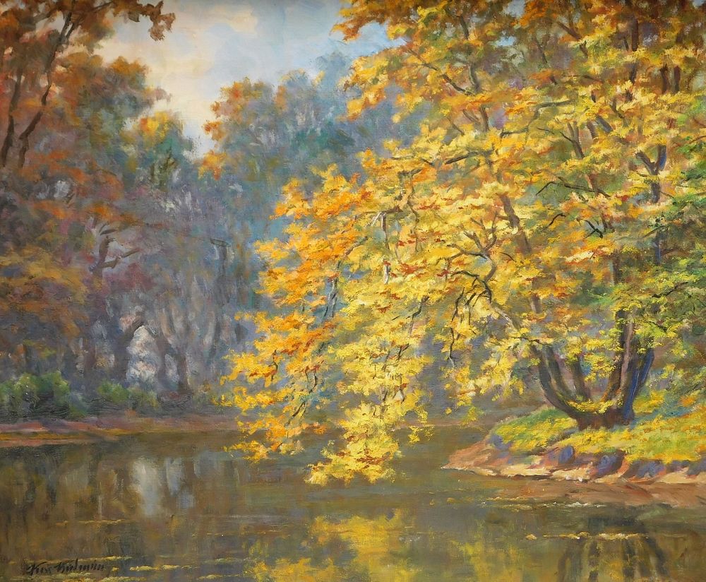 Appraisal: Kalman Kiss Impressionist Landscape Painting Kalman Kiss Hungary b Autumnal