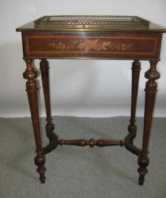 Appraisal: A KINGWOOD AND WALNUT AND FLORAL MARQUETRY JARDINIERE c of