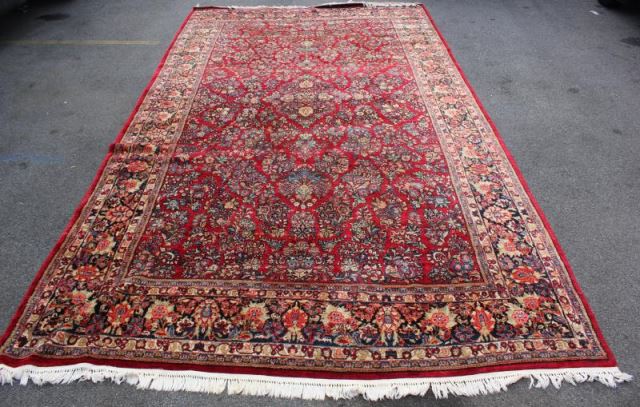 Appraisal: Oversize Vintage Sarouk Carpet From a Greenwich CT estate Dimensions