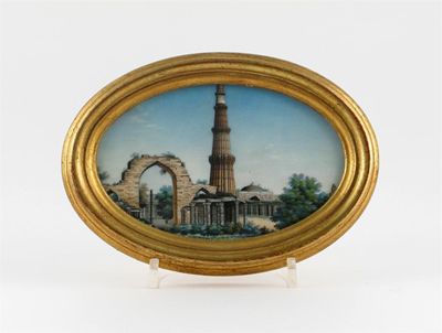 Appraisal: An Indian miniature painting of Old Delhi depicting the iron