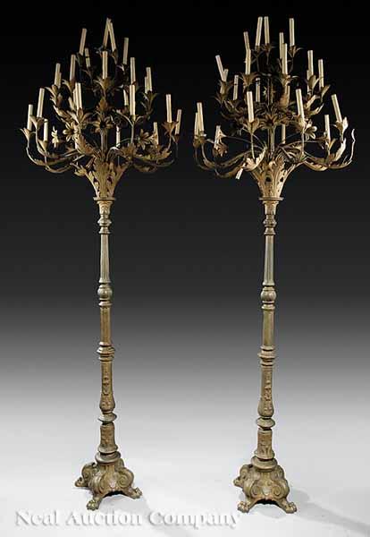 Appraisal: A Pair of Beaux-Arts Gilt Metal Twenty-Five Light Torch res