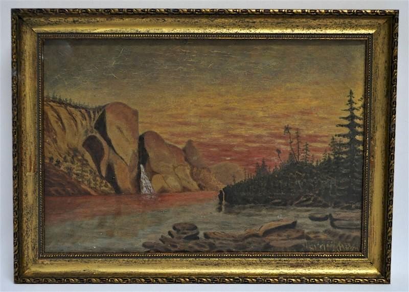 Appraisal: th c AMERICAN WEST OIL PAINTING Late th c -