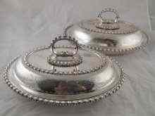 Appraisal: A pair of late Victorian silver entree dishes with lids