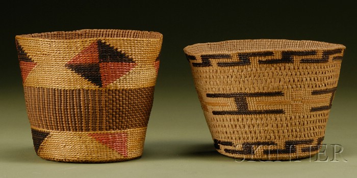 Appraisal: Two Northwest Coast Twined Basketry Bowls Tlingit c both flared