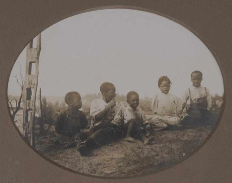 Appraisal: HASTINGS MILLER NY C FIVE CHILDREN SITTING IN A FIELD