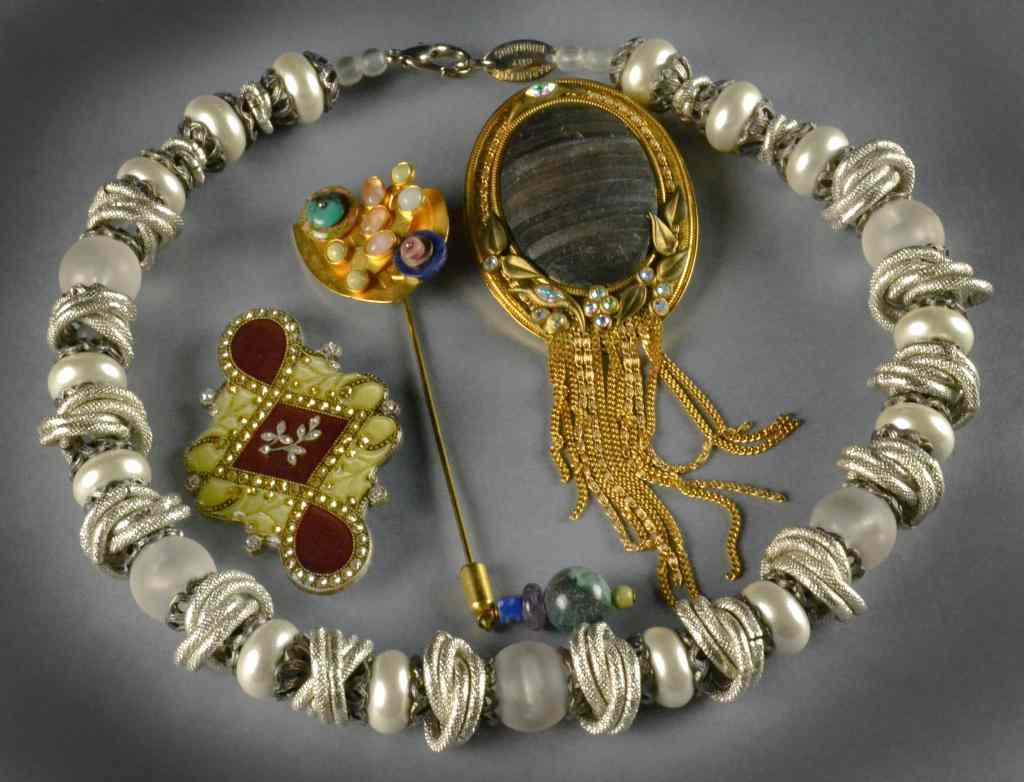 Appraisal: Pcs Brand Costume JewelryMargherita Buonanno necklace Marena brooch Gale Rothstein