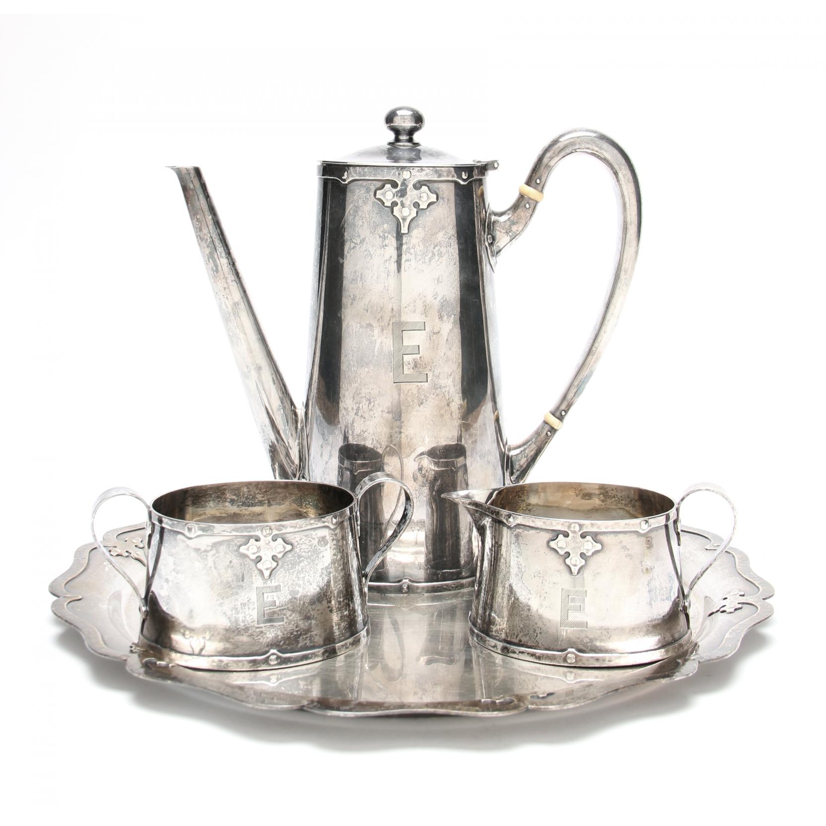 Appraisal: Shreve Co Fourteenth Century Demitasse Service the four piece service