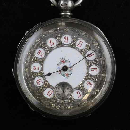 Appraisal: A Victorian silver keywind lever pocket watch with side lever