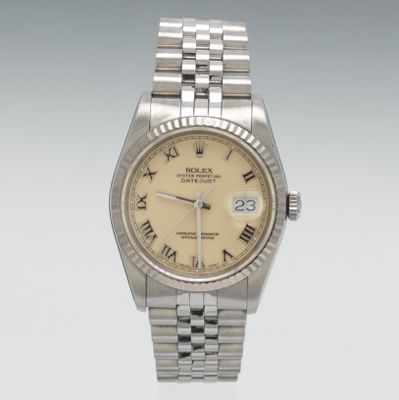 Appraisal: A Gentleman's Rolex Stainless Steel Watch Stainless steel case and