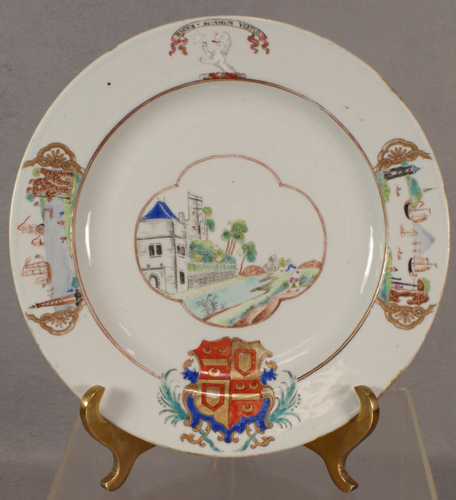 Appraisal: Chinese Export porcelain Armorial plate d The Arms of Houlborne