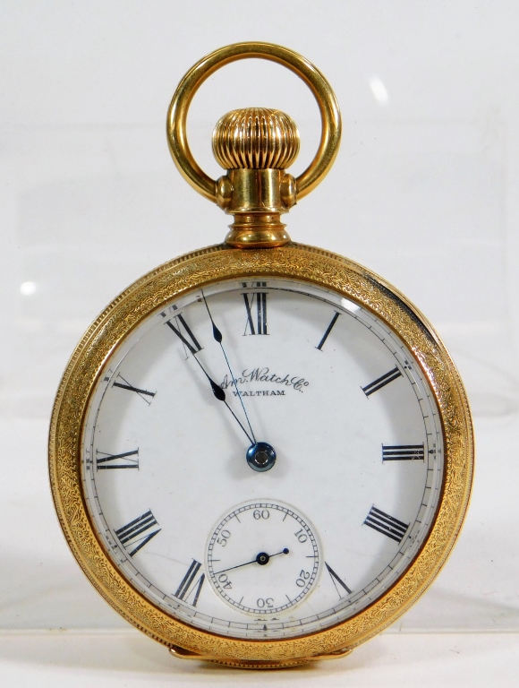 Appraisal: WALTHAM AMERICAN WATCH CO K GOLD POCKETWATCH Massachusetts Late th